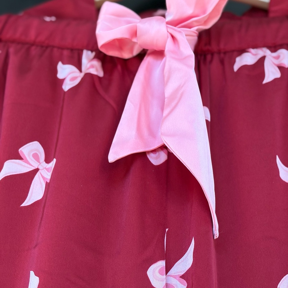 💕Anthropologie💕✨ Beach Riot✨ ✨NWT✨Livy Top & Connie Pant Red Bows Pajama Set - Picture 11 of 14